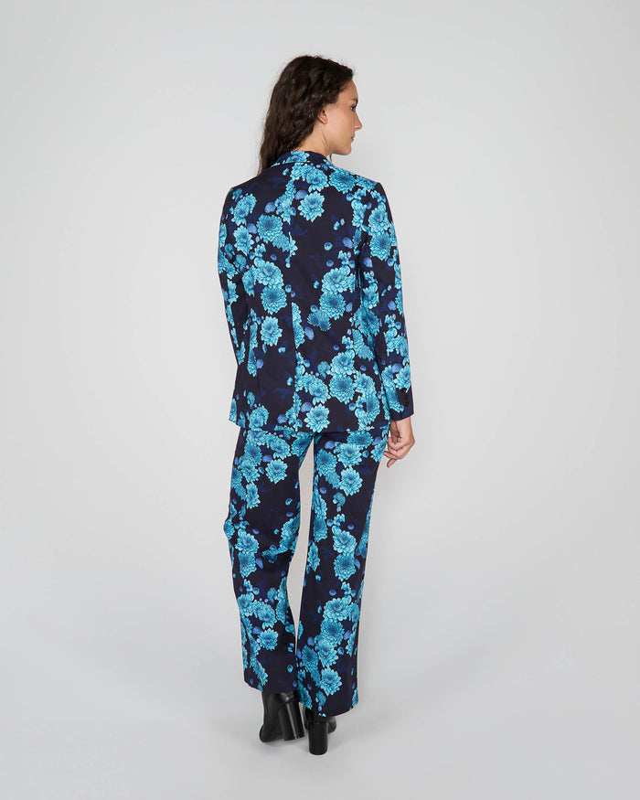 PHILLIS SERIOUS FLORAL TAILORED PANT - NAVY