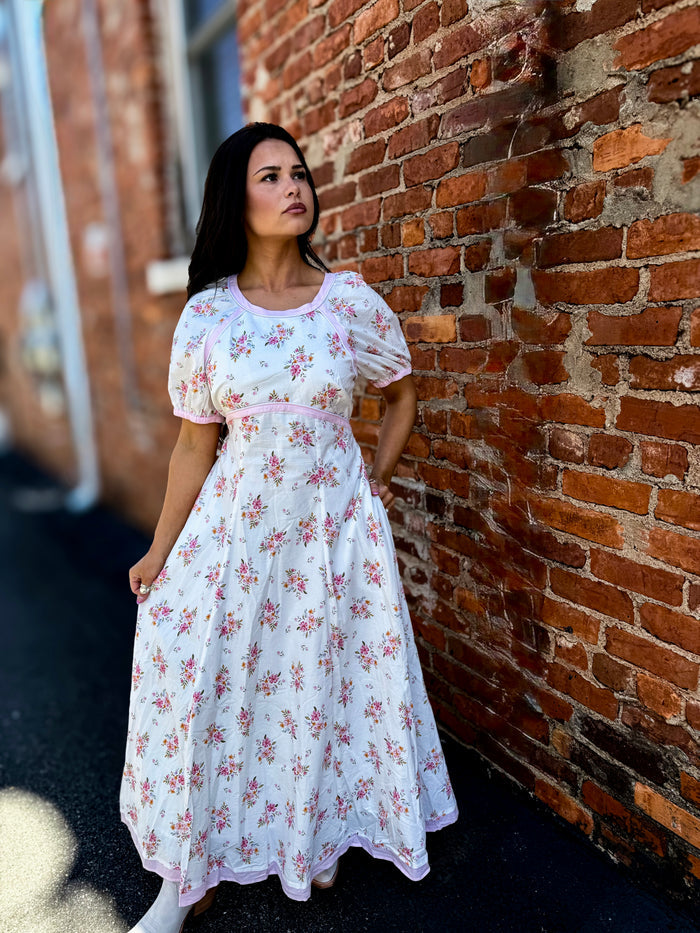 Pink Floral Binding Dress