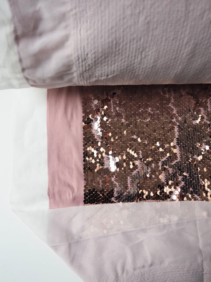 Pink Frost Interfaced Stretch Sequin Jersey