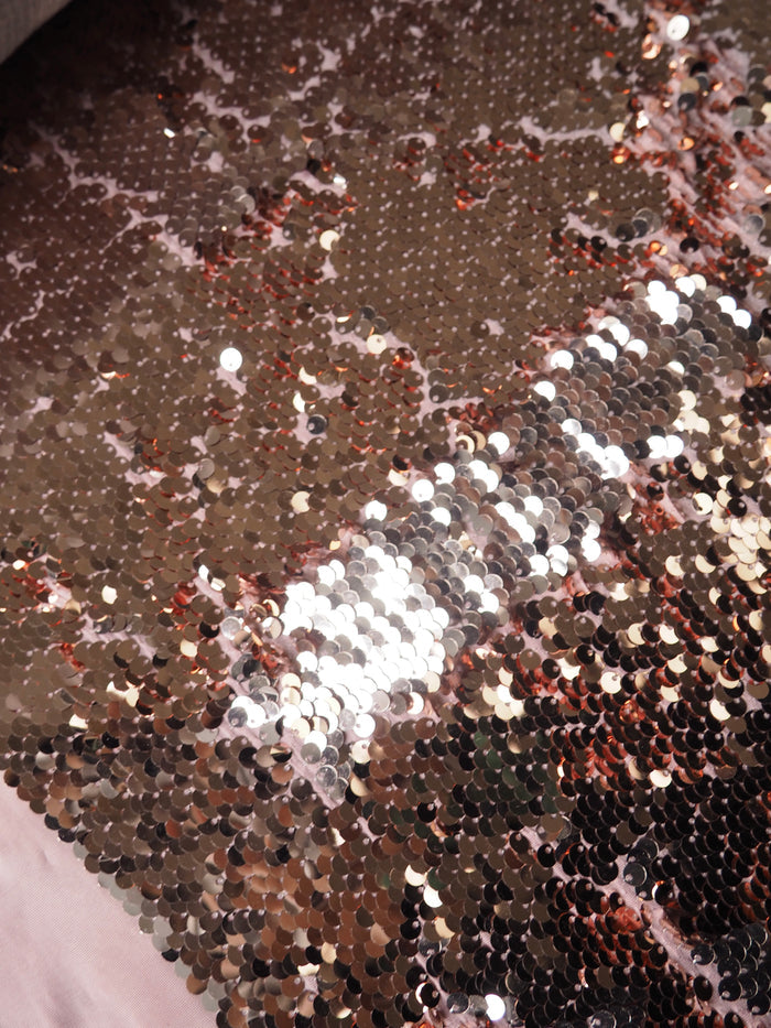 Pink Frost Interfaced Stretch Sequin Jersey