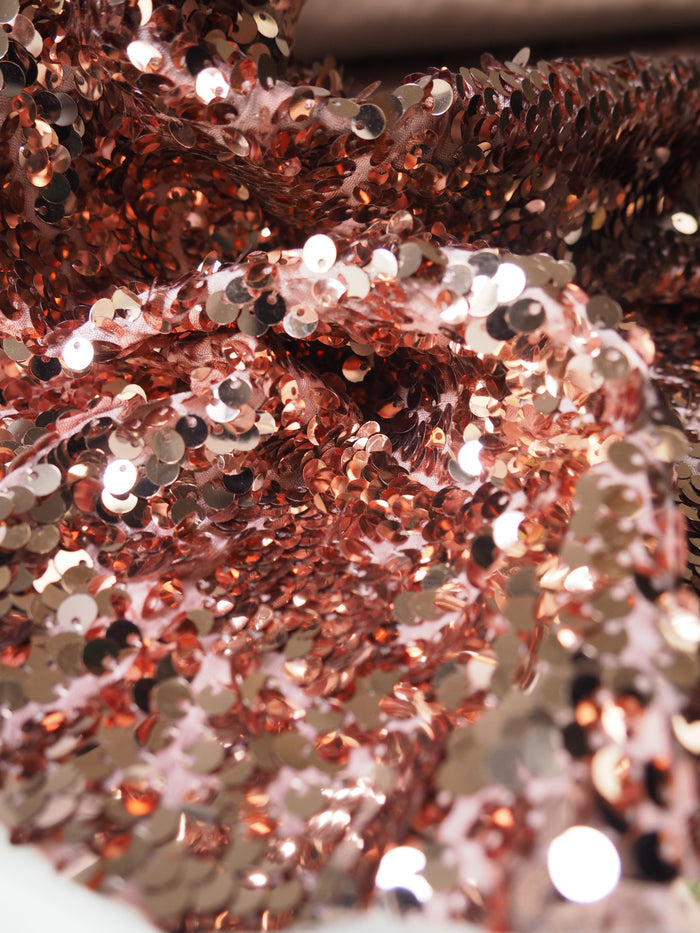Pink Frost Interfaced Stretch Sequin Jersey