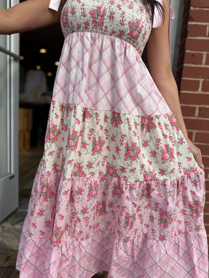Pink Patch Tie Dress
