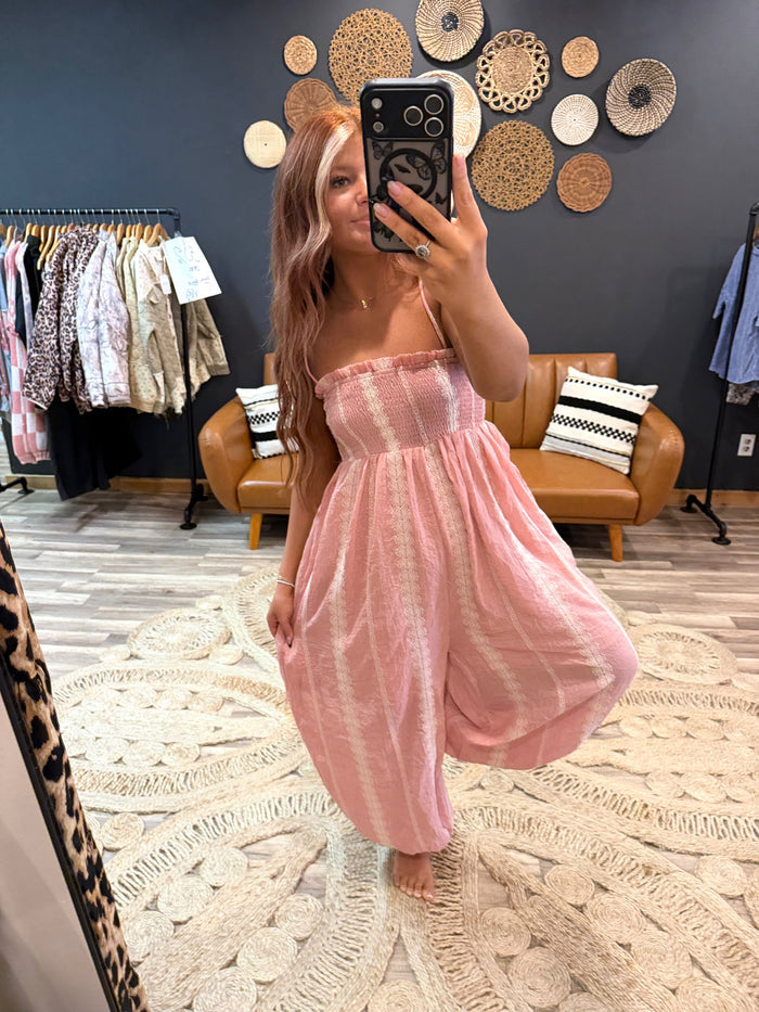 Pink Printed Jumpsuit