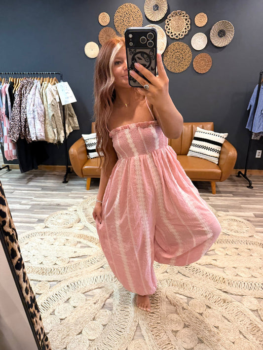 Pink Printed Jumpsuit