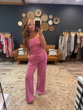 Pink Stripe Pant Set