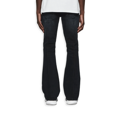 Pintuck Flare Overdye Balck Jean