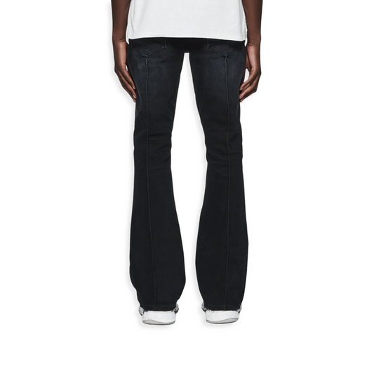 Pintuck Flare Overdye Balck Jean