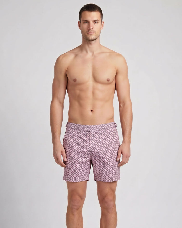 Pool Acorn Geo Coral Swim Trunk