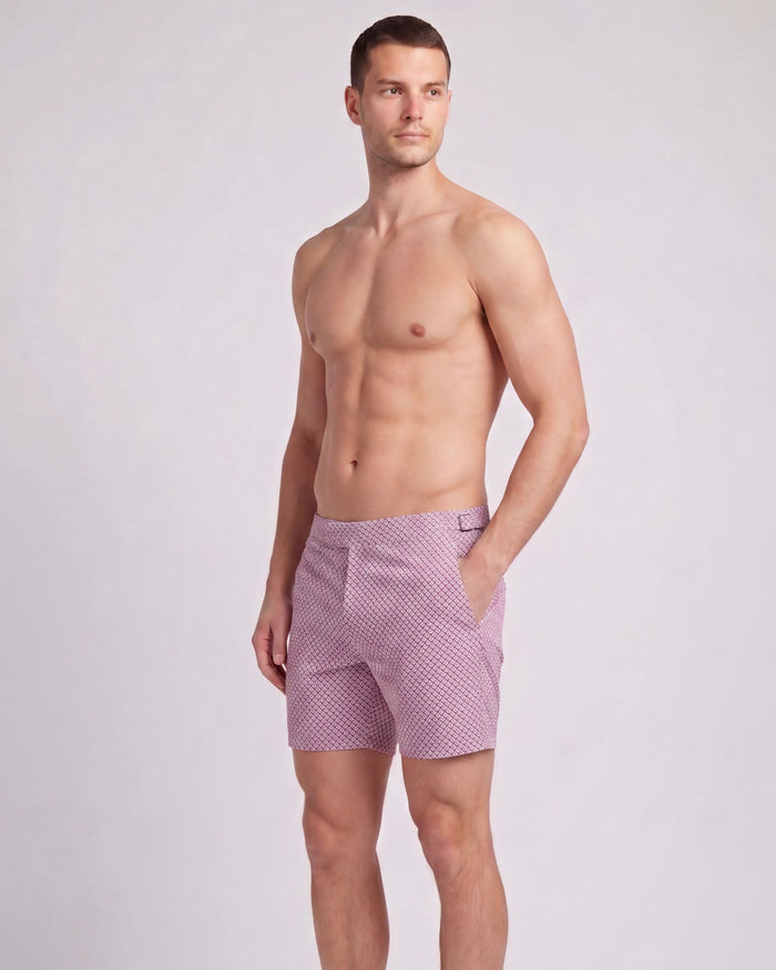 Pool Acorn Geo Coral Swim Trunk