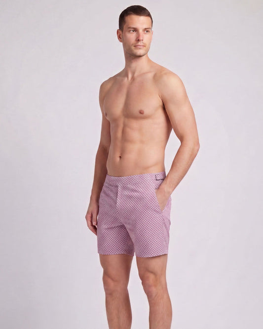 Pool Acorn Geo Coral Swim Trunk