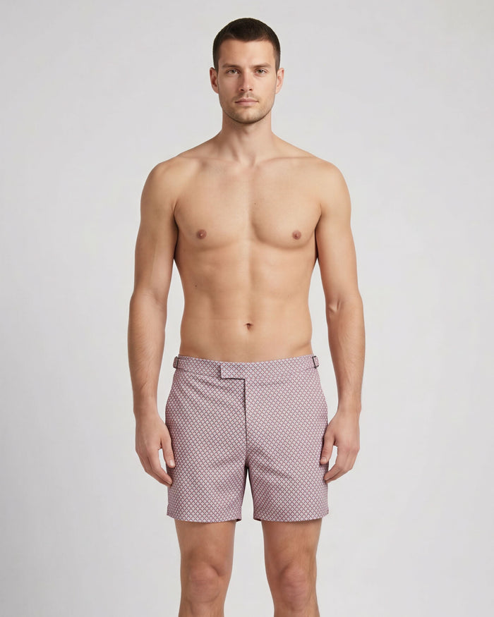 Pool Acorn Geo Coral Swim Trunk