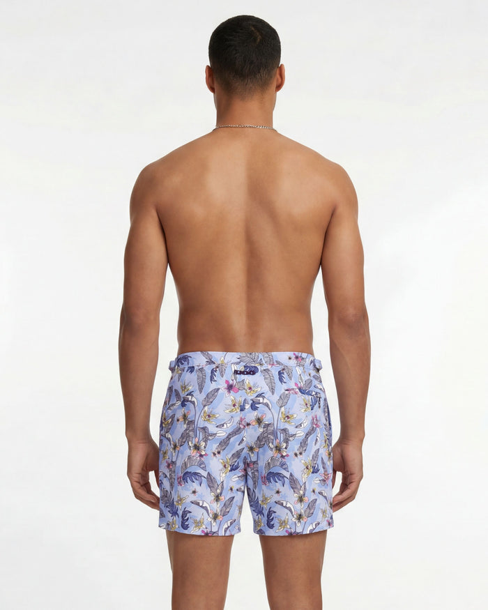 POOL FALLING FLOWERS SWIM SHORT - BLUE