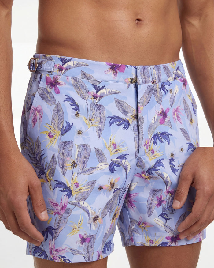 POOL FALLING FLOWERS SWIM SHORT - BLUE