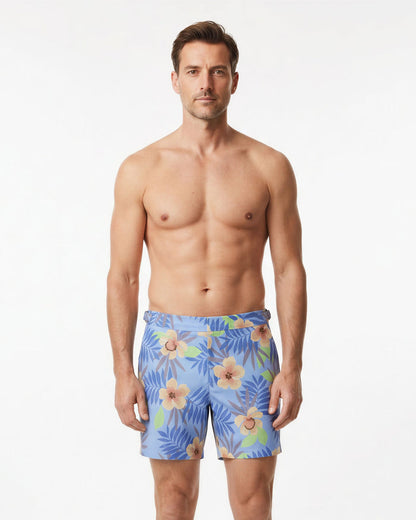 Pool Farm Floral Blue Swim Trunk