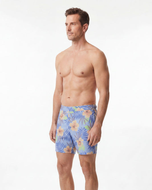 Pool Farm Floral Blue Swim Trunk