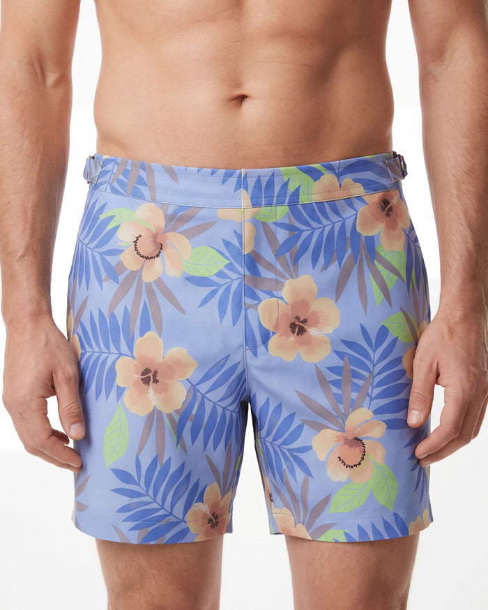 Pool Farm Floral Blue Swim Trunk