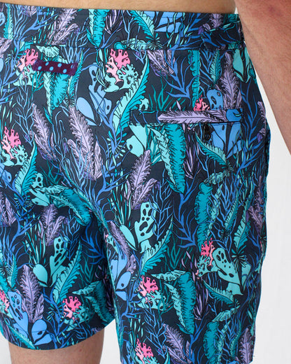 POOL FLORAL TIDE SWIM SHORTS IN SMOKE