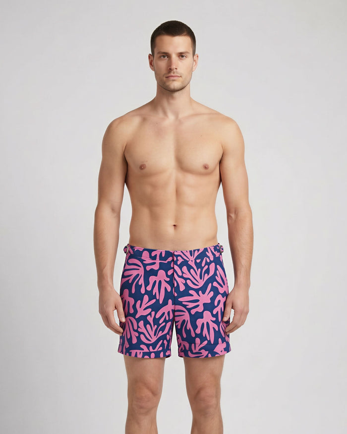 POOL LOOP CORAL CANVAS SWIM SHORT IN PINK