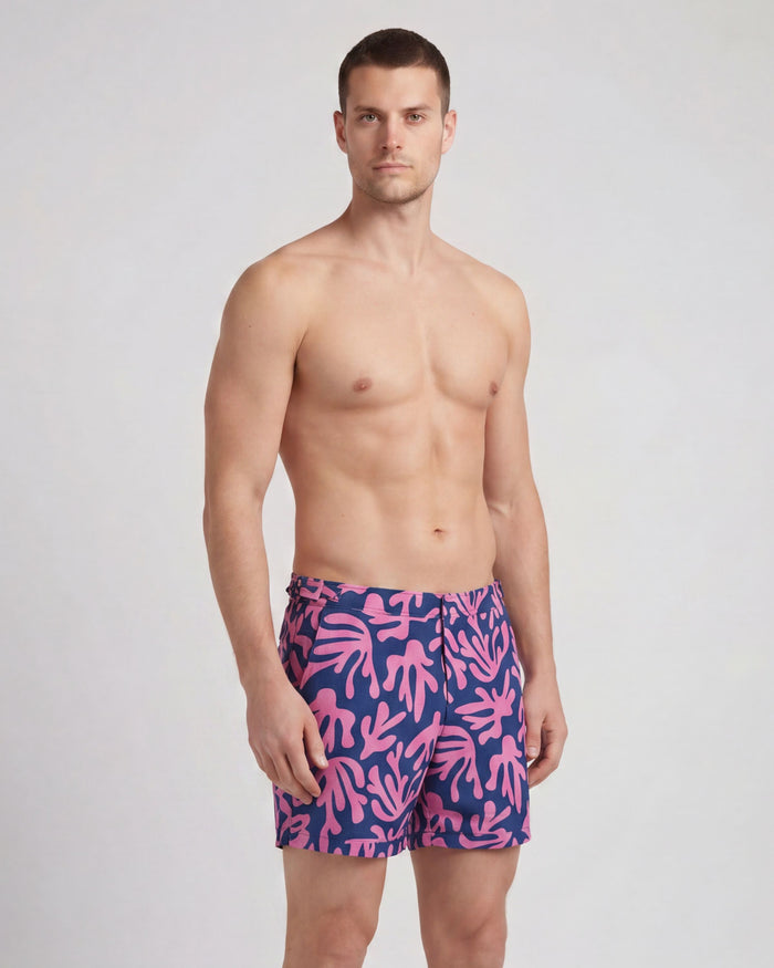 POOL LOOP CORAL CANVAS SWIM SHORT IN PINK