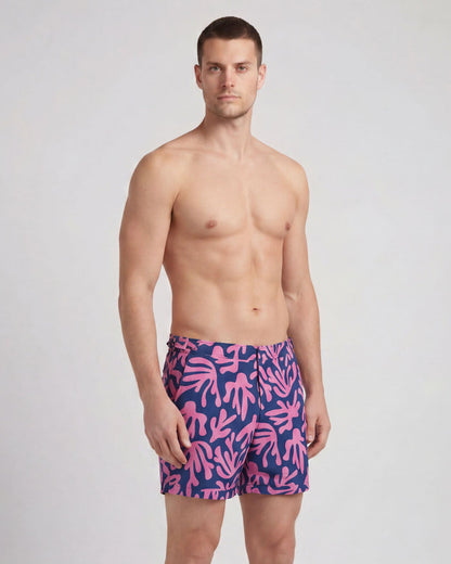 POOL LOOP CORAL CANVAS SWIM SHORT IN PINK