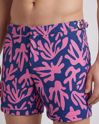 POOL LOOP CORAL CANVAS SWIM SHORT IN PINK