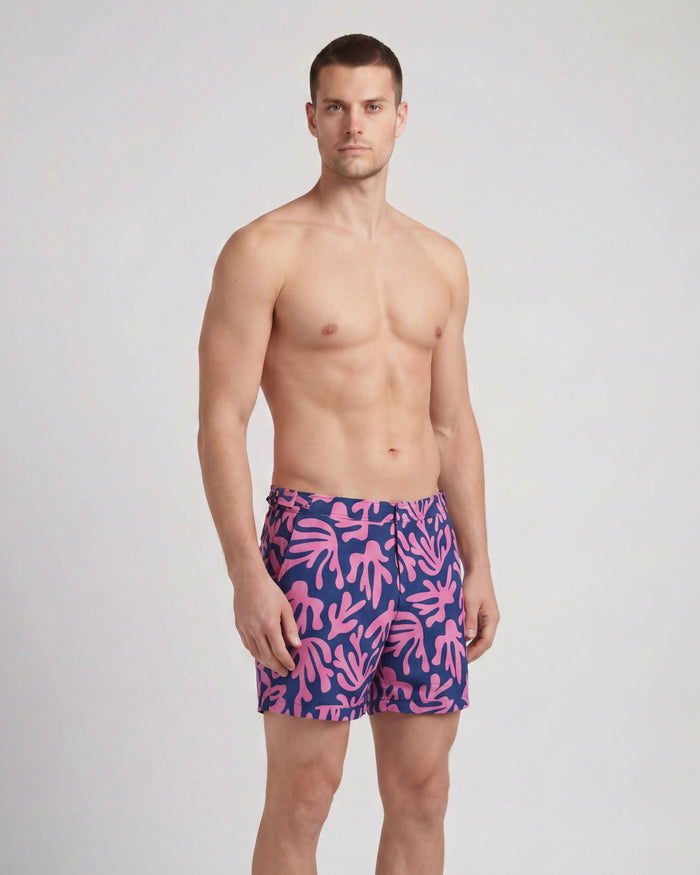 POOL LOOP CORAL CANVAS SWIM SHORT IN PINK