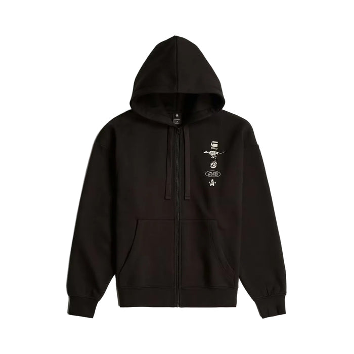 Poster Back Graphic Loose Full Zip Hoodie