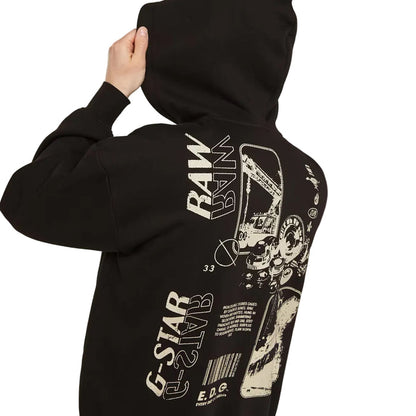 Poster Back Graphic Loose Full Zip Hoodie