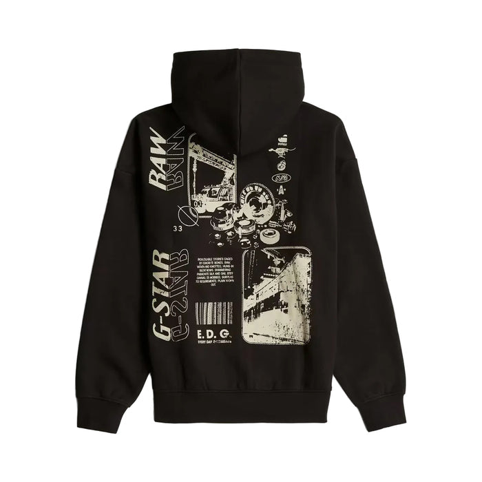 Poster Back Graphic Loose Full Zip Hoodie