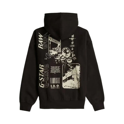 Poster Back Graphic Loose Full Zip Hoodie