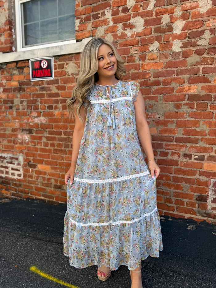Powder Blue Floral Dress