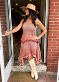 Powder Brick Lace Top