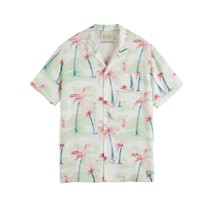Printed Viscose Short Sleeve Shirt