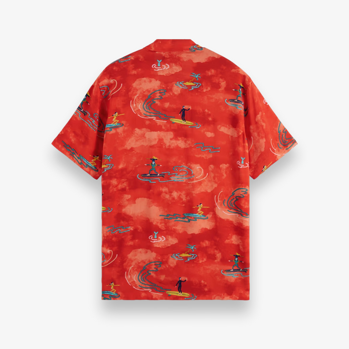 Printed Viscose Short Sleeve Shirt