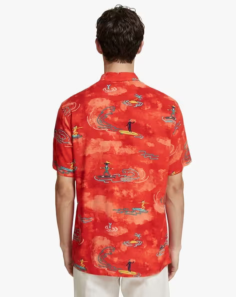 Printed Viscose Short Sleeve Shirt