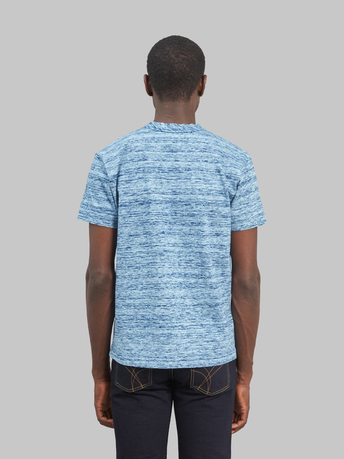 pure blue japan kasuri tshirt indigo slim  back fit