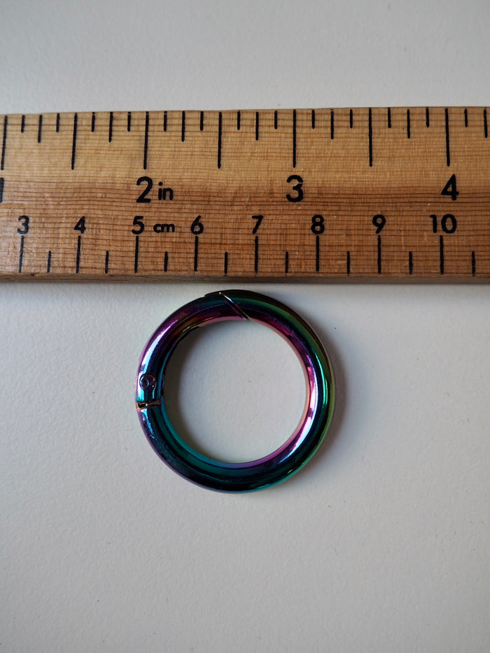 Rainbow Multichrome Metal Key Ring 3.5cm