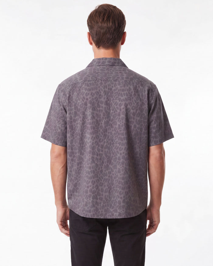 RALPH LEOPARD CAMP SHIRT IN BLACK