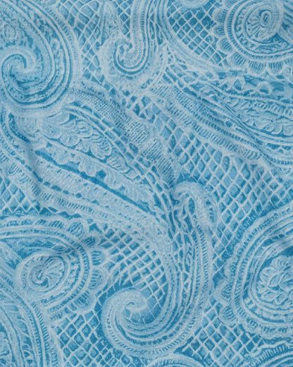 RAQUEL CROCHET PAISLEY TEAL WOMENS BIKINI TOP