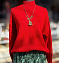 Red Mock Sweater