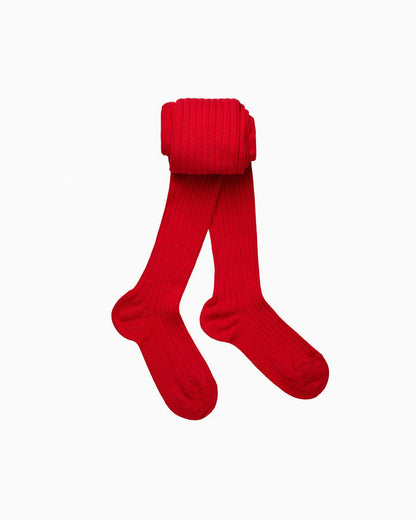 Chelsea Clothing Company Tights Ribbed Tights in Red