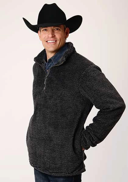 Roper 00530 Melange (Grey) - Men's Fleece Pullover