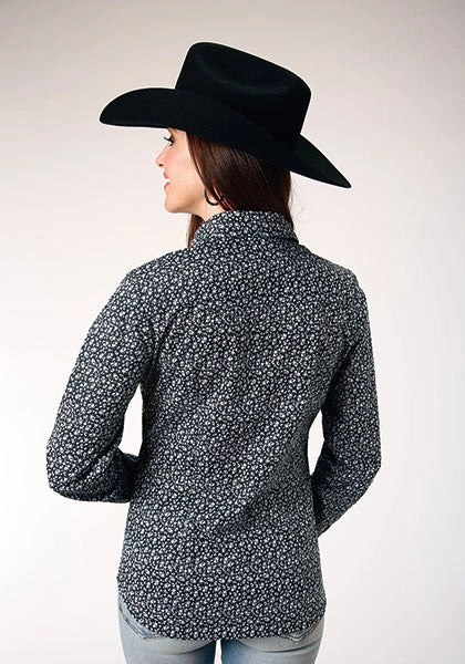 Roper 1889 Floral Print (Black) - Women's Western Shirt
