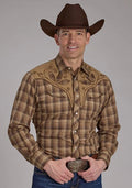 Roper 2129 Ombre Plaid (Brown) - Men's Western Shirt