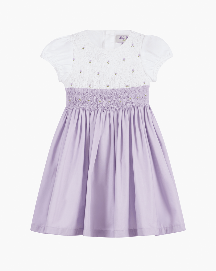 Lily Rose Dress Rose Hand Smocked Dress in Lilac