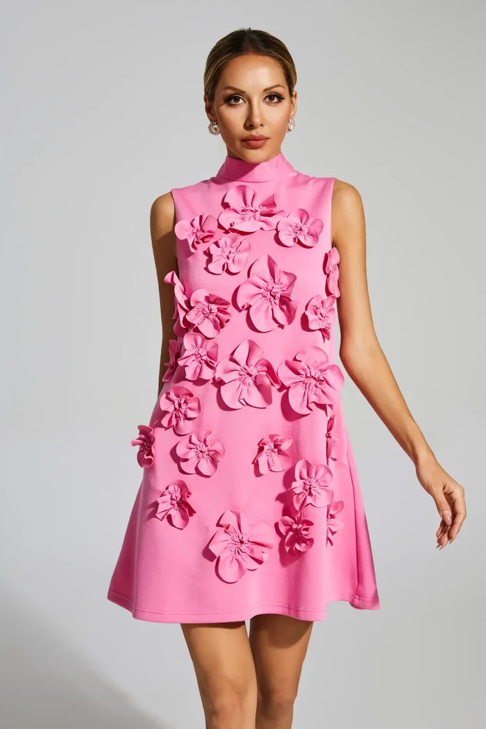 Rose Red Rose Flower Mini Dress