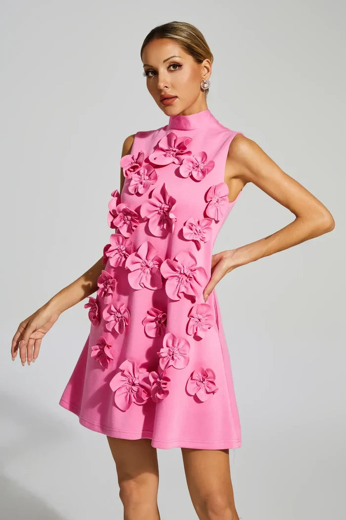 Rose Red Rose Flower Mini Dress