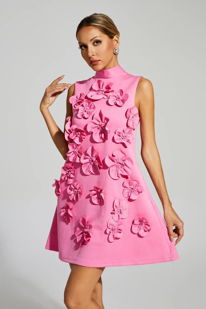 Rose Red Rose Flower Mini Dress