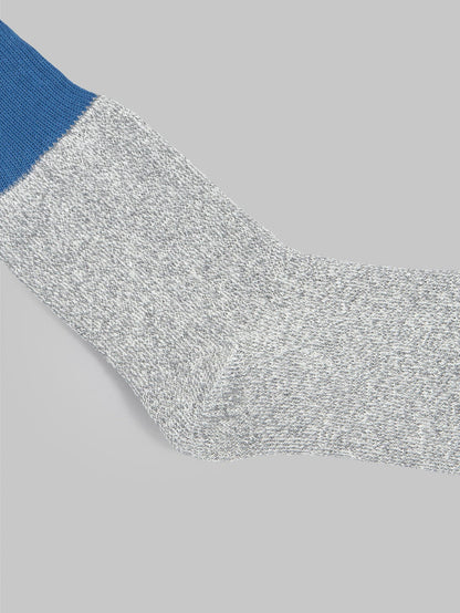 rototo double face crew socks blue gray heel