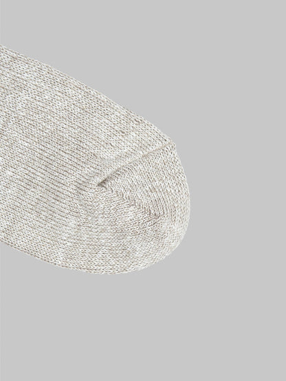 rototo linen cotton ribbed crew socks grey toe
